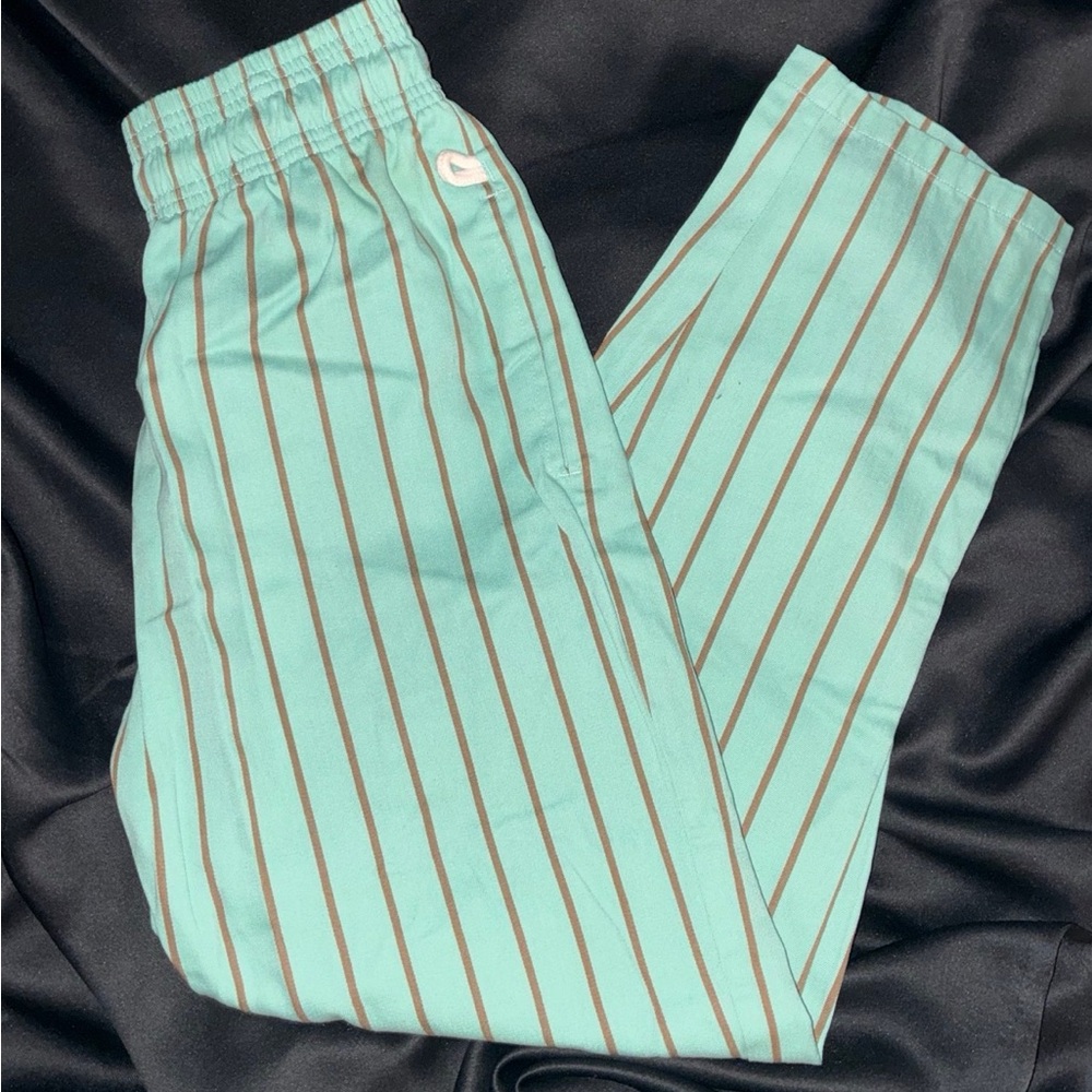 Mint Green Striped Pants